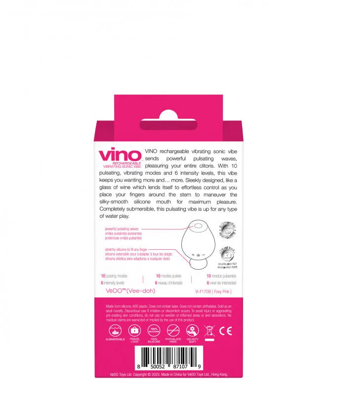 Vino Rechargeable Vibrating Sonic Vibe - Pink