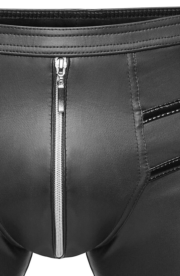 Wet look boxer shorts with zip - CRAVE