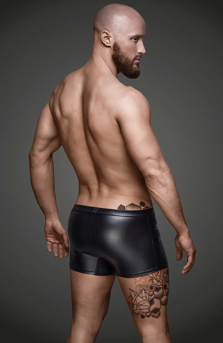 Wet look boxer shorts with zip - CRAVE