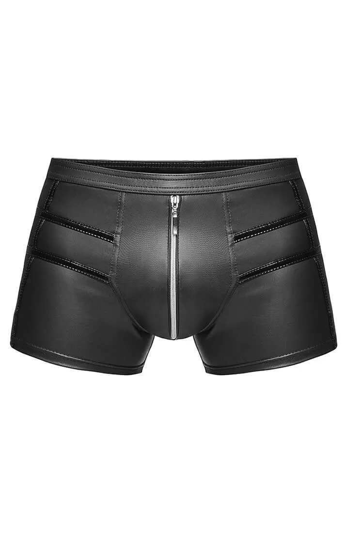 Wet look boxer shorts with zip - CRAVE