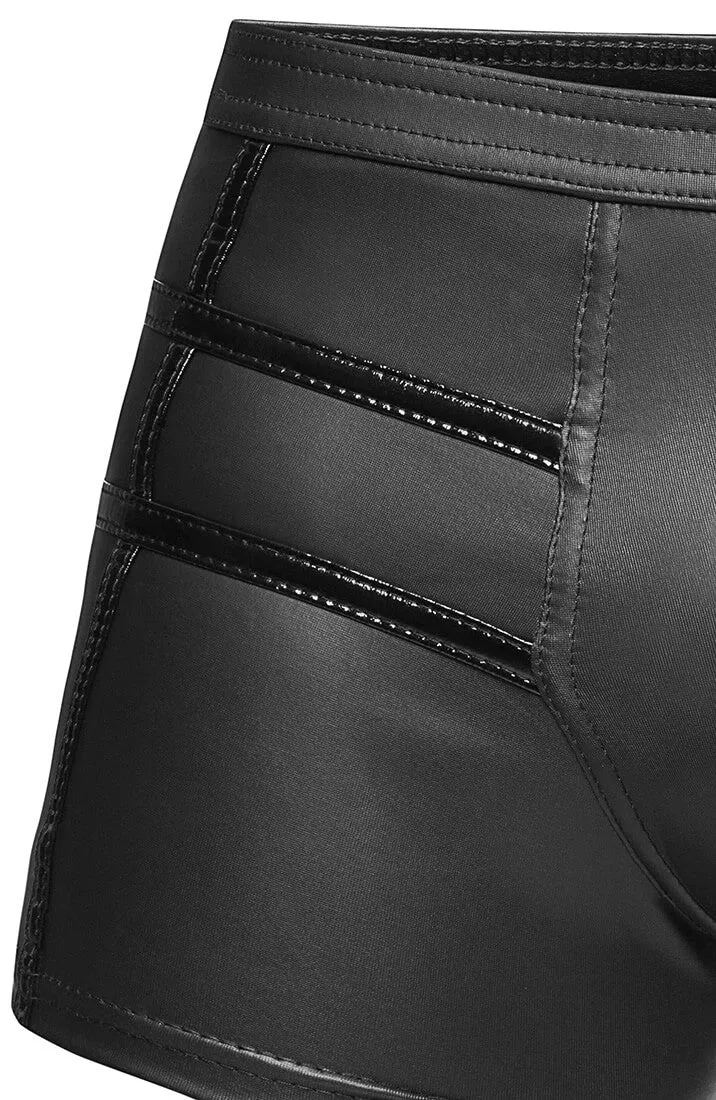 Wet look boxer shorts with zip - CRAVE