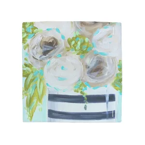 White Roses Square Pillow Swap