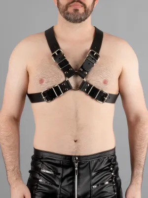 Wide X Leather Harness