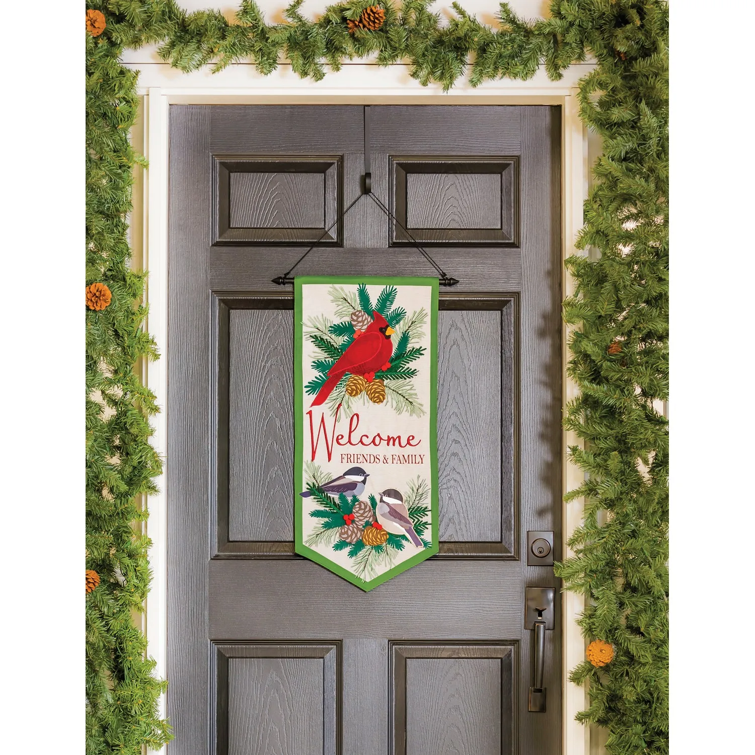 Winter Birds Welcome Everlasting Impressions Textile Decor,14l8796xl