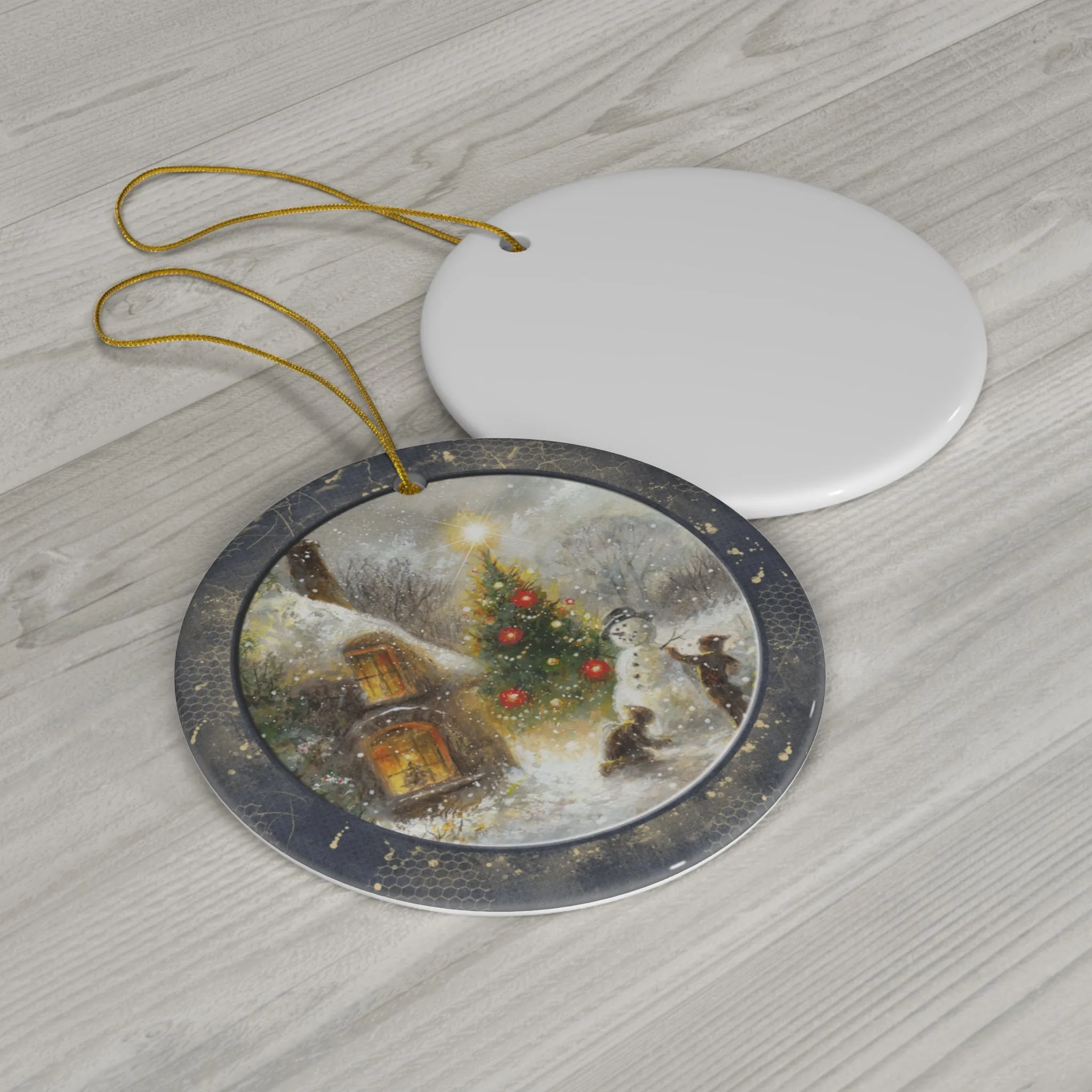 Winter Scene Ceramic Disc Ornament           Item #2851276