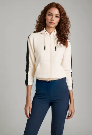 Women Sweat Jacket  Loose Off White