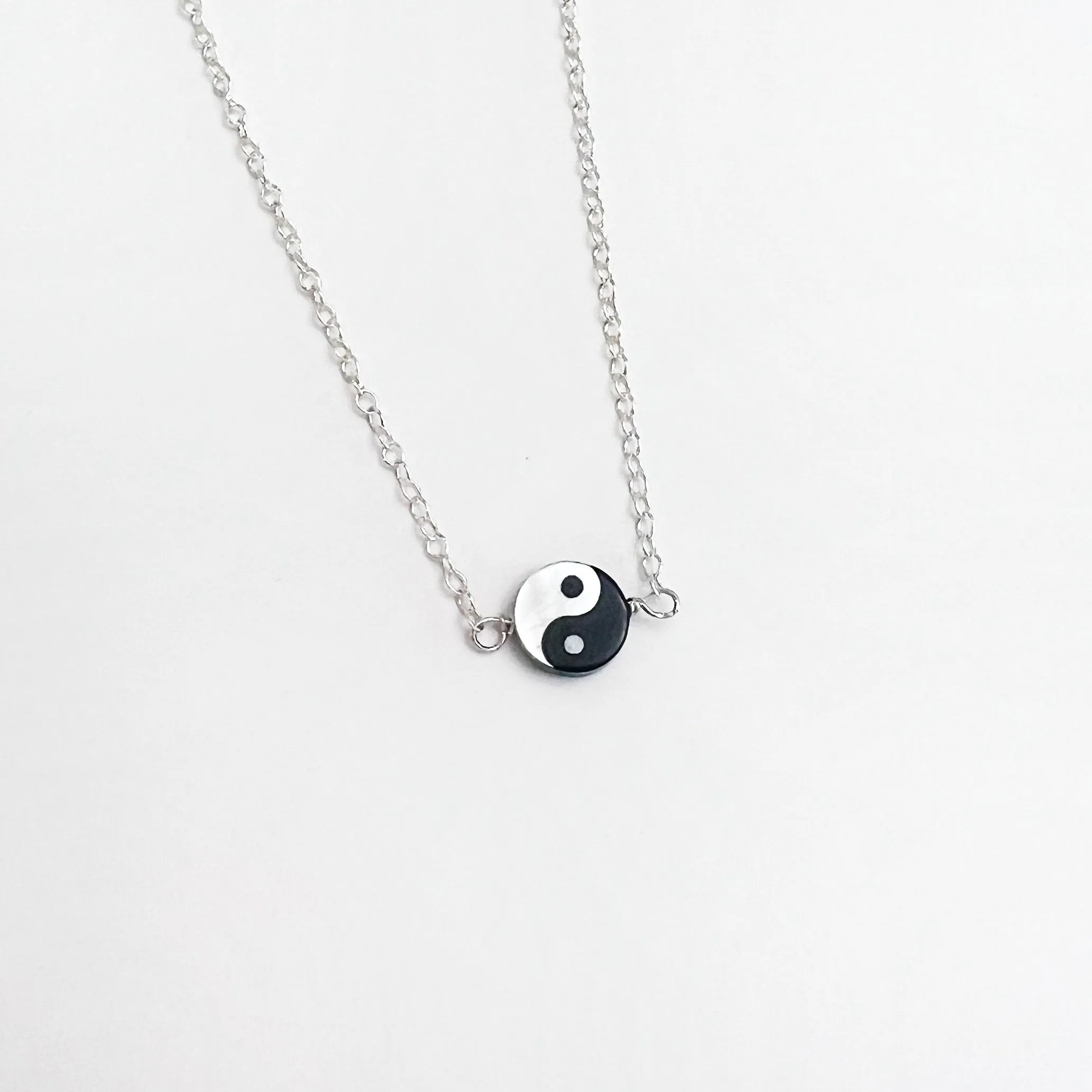 Yin Yang  Peace Sign Layering Necklace - Choose Your Metal