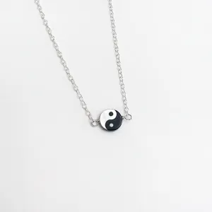 Yin Yang  Peace Sign Layering Necklace - Choose Your Metal