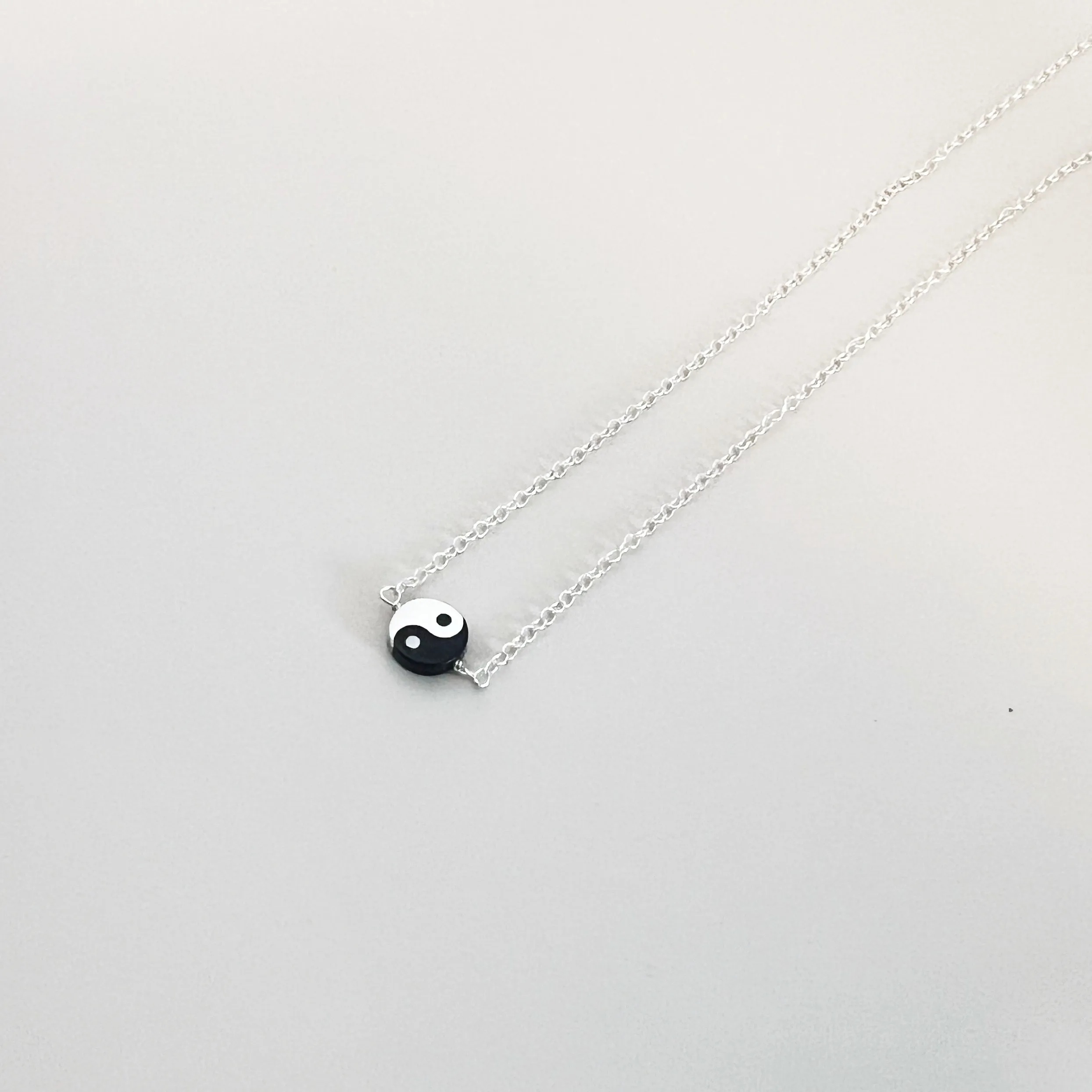 Yin Yang  Peace Sign Layering Necklace - Choose Your Metal