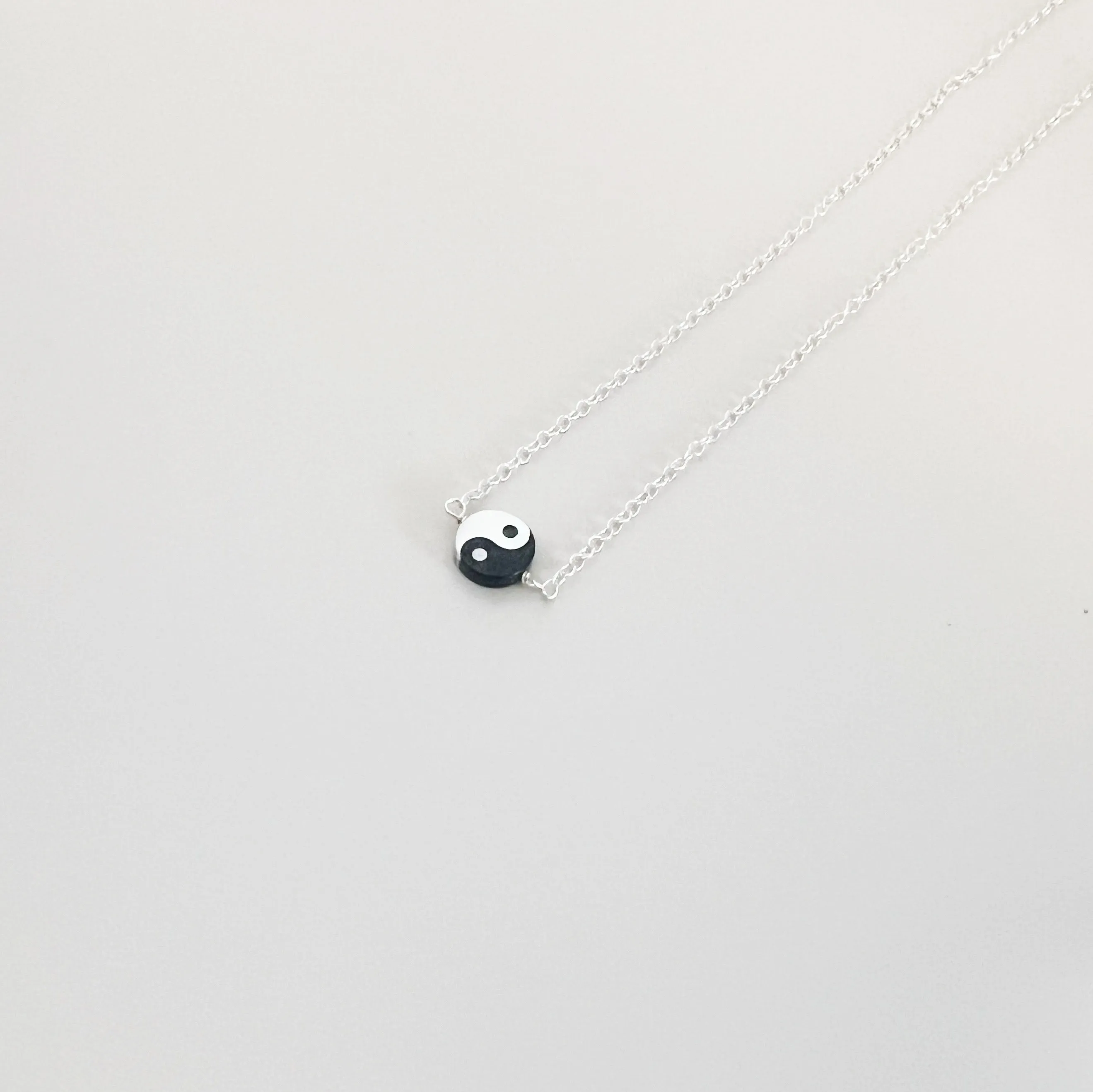 Yin Yang  Peace Sign Layering Necklace - Choose Your Metal