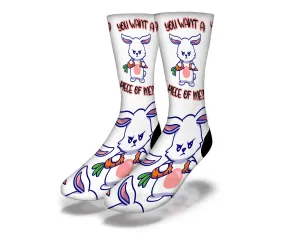 YOU WANT A PIECE OF ME Fun Easter Bunny Socks